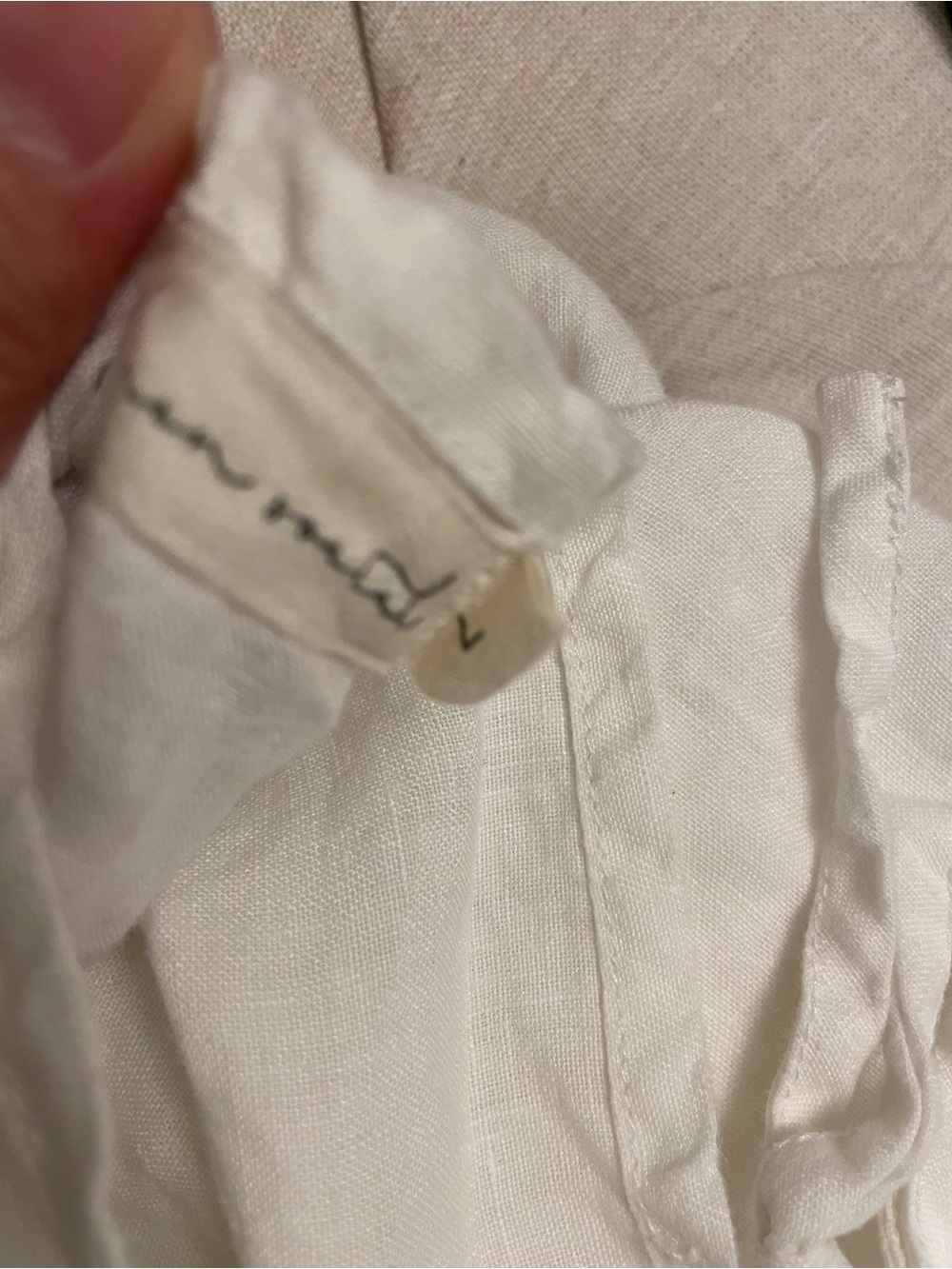 Women’s White Linen Midi Dress - Simple Slip Style - Picture 5 of 5